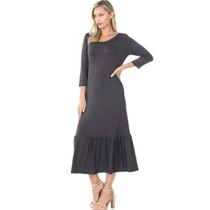 Maxi Hem Ruffle Dress
